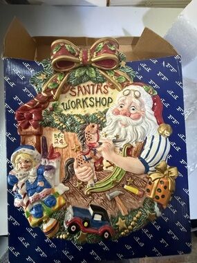 FITZ FLOYD SANTA'S MAGIC WORKSHOP CANAPE PLATE